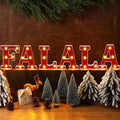 Honoson 6 Pcs Falala Christmas Decorations Indoor Christmas Neon Lights up Sign Party Decorations LED Marquee Light for Xmas Home Kitchen Bedroom Fireplace Tabletop Party Decoration