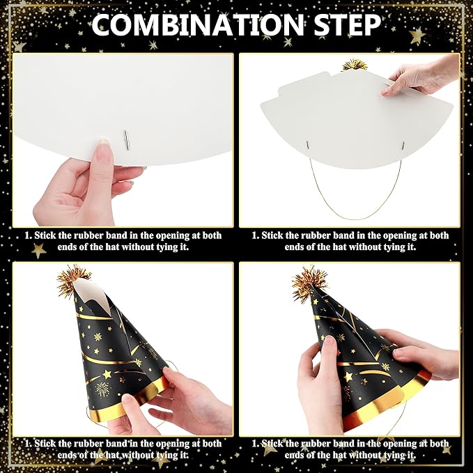 51 PCS New Year’s Eve Party Supplies 2026 Including Happy New Year Hats, Necklaces, Eyeglasses and Fringe Blowers for New Year's Eve Party Favors (Glasses)