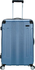 Rockland London Hardside Expandable Spinner Wheel Luggage, Checked Large 28", Blue