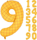 40 In Matte Yellow Number Balloons Helium Foil Mylar Balloon Birthday Party banquet Decoration Digital 9