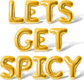 Letter Balloons - LETS GET SPICY 16" Inch Alphabet Letters Foil Mylar Balloon Bachelorette Party Banner (Gold)