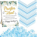 Thyle 51 Pcs Greenery Theme Pacifier Hunt Baby Shower Games Include Blue Hunt Sign and 50 Acrylic Pacifiers for Greenery Eucalyptus Baby Shower Game Decoration Gift Sets Gender Reveal Party Decor