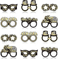 YQUQWN 12 PCS Happy New Year Glasses 2026 New Years Eve Party Supplies 2026 NYE Disco Party Decorations