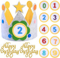 3D Stickers Boy Girls Fabric Crown Gift Party Decoration Birthday Crown 0-9 Replaceable Numbers