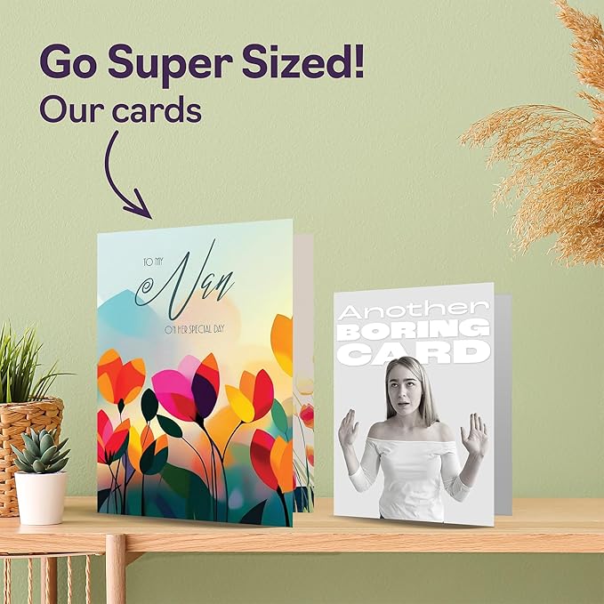 Nan Birthday Card - Vibrant Summer Flowers - Vivid Happy Birthday Card for Nan from Granddaughter Grandson, A5 Female Floral Bday Golden Greeting Cards