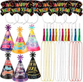 HOWAF Colorful New Years Eve Party Supplies 2026, Pack of 36 Happy New Year Decorations 2026 Kit, Happy New Year Headband New Years Eve Hats Noisemaker Bead Necklaces for NYE Party Favors