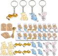 72pcs Winnie Baby Shower Favors Keychain, Winnie themed Birthday Party Supplies, 24 Acrylic Keychains, 24 Tags, 24 Gift Bags for Winnie Themed Party