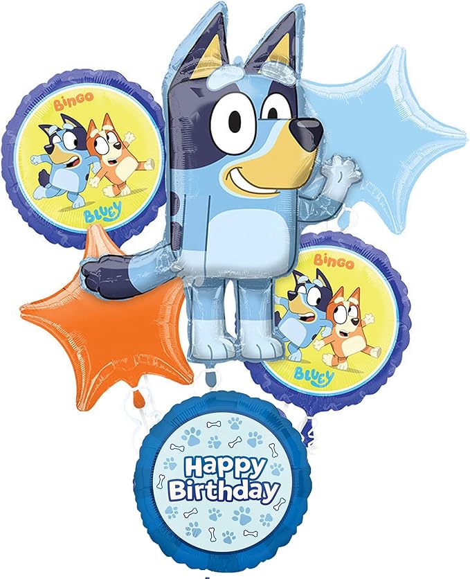 Anagram Bluey Birthday Party Supplies Foil Balloon Bouquet Decorations