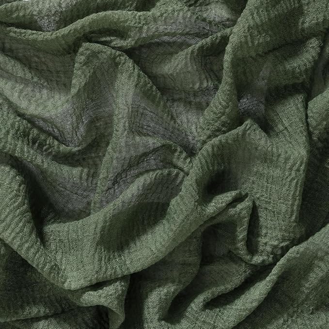 Socomi Green Cheesecloth Table Runner Olive Easter Spring Gauze 120 Inch Rustic Boho Cheese Cloth Runner for Wedding Party Baby Bridal Shower Centerpiece Decoration Holiday Home Decorations
