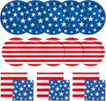American Flag Patriotic Party Supplies Disposable dinner paper plates dessert paper plates Napkins and Cocktail napkins for Veterans Day Election Day 4th of July Independence Day Decorations, Serve 50