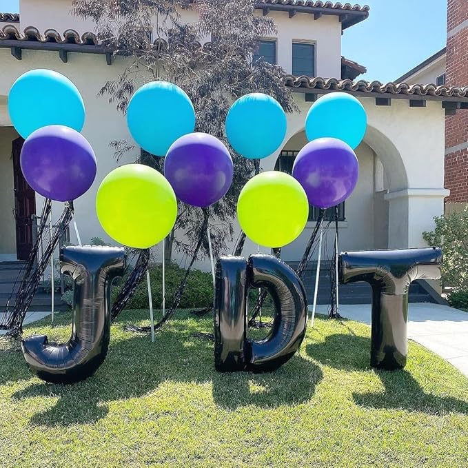 Black Letter T Balloons, 40 Inch Alphabet T Letter Balloons Foil Mylar Big Letter Balloons for Birthday Party Anniversary New Year Graduation Wedding Decorations