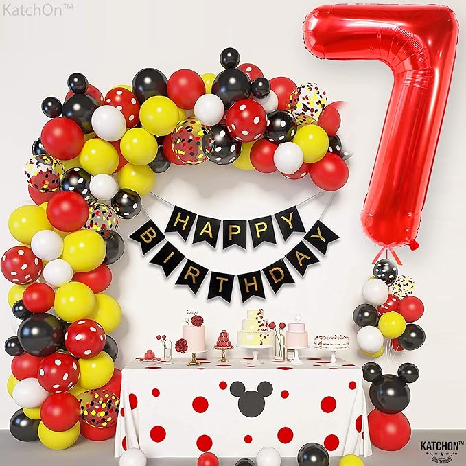 KatchOn, Giant Red Number 7 Balloon - 40 Inch | 7th Birthday Balloon for 7th Birthday Decorations | 7 Balloon number for Birthday | Seven Number | Number Balloons for Anniversary Decorations