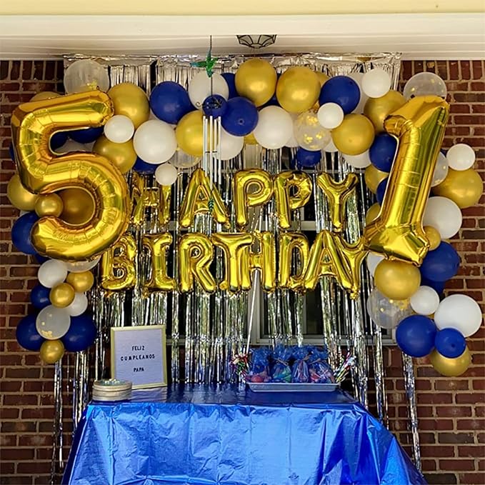 Gold Number 50 Birthday Balloons, 40 Inch Large Mylar Foil Number 5 and 0 Balloons for Women, 50th Birthday Balloons Gold for 50 Year Old Men Anniversary Birthday Party Decorations Supplies