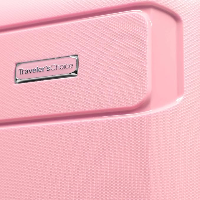 Traveler's Choice Pagosa Hardshell Expandable Luggage with Spinner Wheels, Pink, 2-Piece Set (22/26)