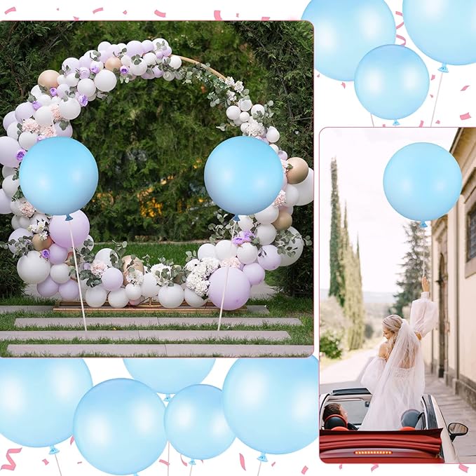 18 Pack 18/24 / 36 Inch Balloons Large Latex Giant Round Big Macaron Balloons for Wedding Birthday Party Baby Shower Decorations(Blue)