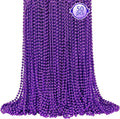 SHAOQINLIN 50 PCS Purple Mardi Gras Beads, Purple Beads Necklaces 33" Metallic Beaded Costume Necklaces Party Necklaces for Halloween Mardi Gras Parade Throws Wedding Birthday Party Favors