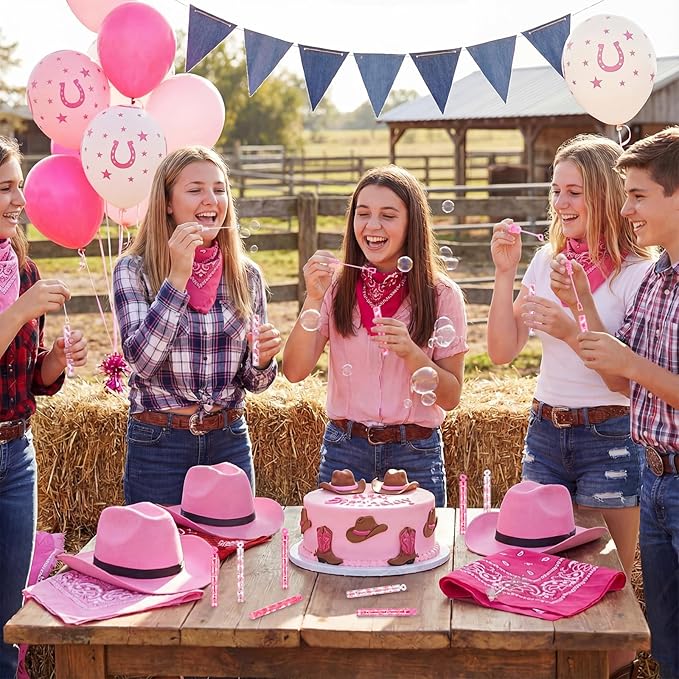 32 Pcs Western Cowgirl Themed Bubble Wands Bubbles Party Favors for Adult Summer Activity Birthday Party Goodie Bag Stuffers Gifts Wedding Supplies