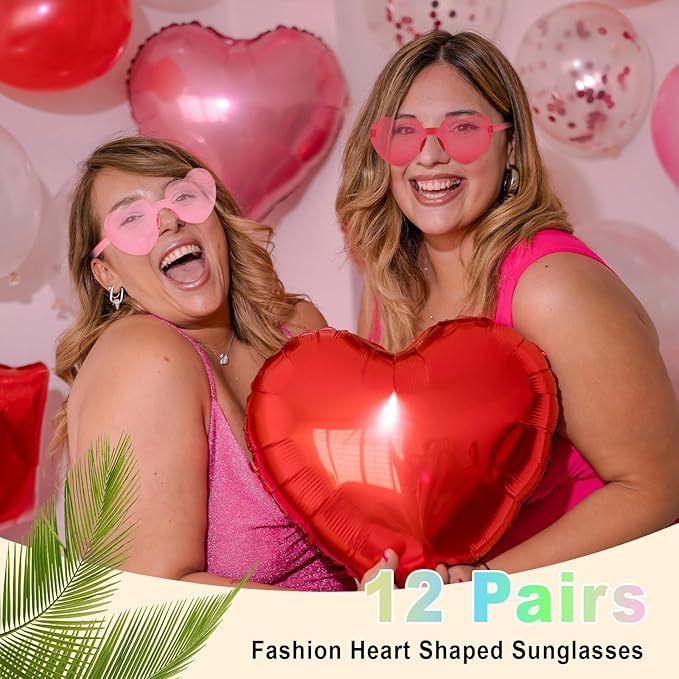 Heart Sunglasses 12/18/24 Pcs Heart Shaped Glasses for Women Cute Funny Party Glasses Party Favors Accessories
