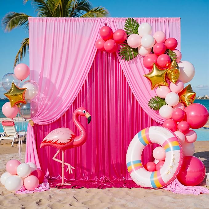 40x10 ft Wrinkle Free Hot Pink Sequin Backdrop Curtain for Parties-Thick Not Fall-Off Glitter Fuchsia Backdrop Drapes-8 Panels 5x10ft Shimmer Photo Back Drop Cloth for Wedding Birthday Photography