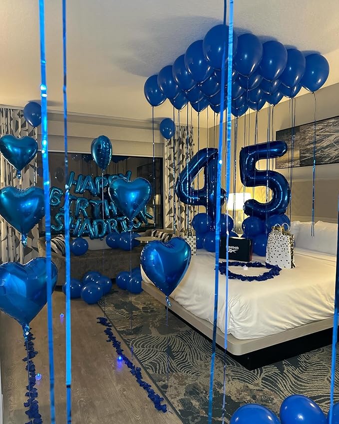50 Balloon Number, Metallic Blue Number 50th Birthday Balloons 40 Inch, 50 Years Old Metallic Blue Birthday Decorations for Men Women, 50th Anniversary Decorations