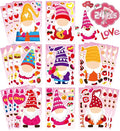 24 Sheets Valentine Stickers for Kids Make a face Sticker, Valentines Day Stickers Make Your Own Valentine Gnome Stickers Valentine' s Day Themed Party Favors Supplies