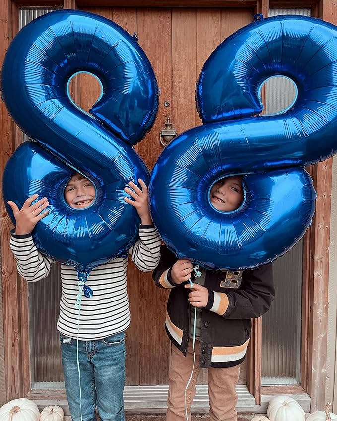 Navy Blue Number 80 Balloon 40 inch, 80 Number Balloons, 80th Navy Blue Birthday Decorations, 80 Year Old Women Men Blue Party Supplies
