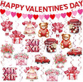 Valentines Day Decorations Set - Heartwarming Valentine's Day Banner & Hanging Swirls for Home, Office, Classroom Indoor, Anniversary & Valentine's Day Party Supplies