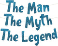 Pre-Strung The Man The Myth The Legend Blue Glitter Banner - Retirement Decorations for Men and Women - Retirement Party Supplies and Gifts
