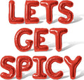 Letter Balloons - LETS GET SPICY 16" Inch Alphabet Letters Foil Mylar Balloon Bachelorette Party Banner (Red)