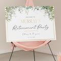 Greenery Modern Retirement Party Welcome Sign, Custom Minimal Retirement Celebration Yard Sign, Retired Party Decor, Customizable Name & Date - Multiple Sizes
