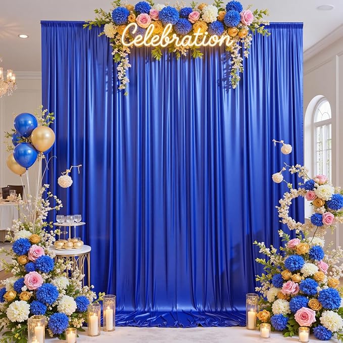 40x10 Wrinkle Free Royal Blue Sequin Backdrop Curtain for Parties-Thick Not Fall-Off Glitter Backdrop Drapes-8 Panels 5x10ft Shimmer Photo Back Drop Cloth for Wedding Birthday Photography Background