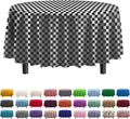 Party Solids Pack Of 6 Premium Plastic Tablecloth 84 Inch Round Plastic Table Cover - Checkered