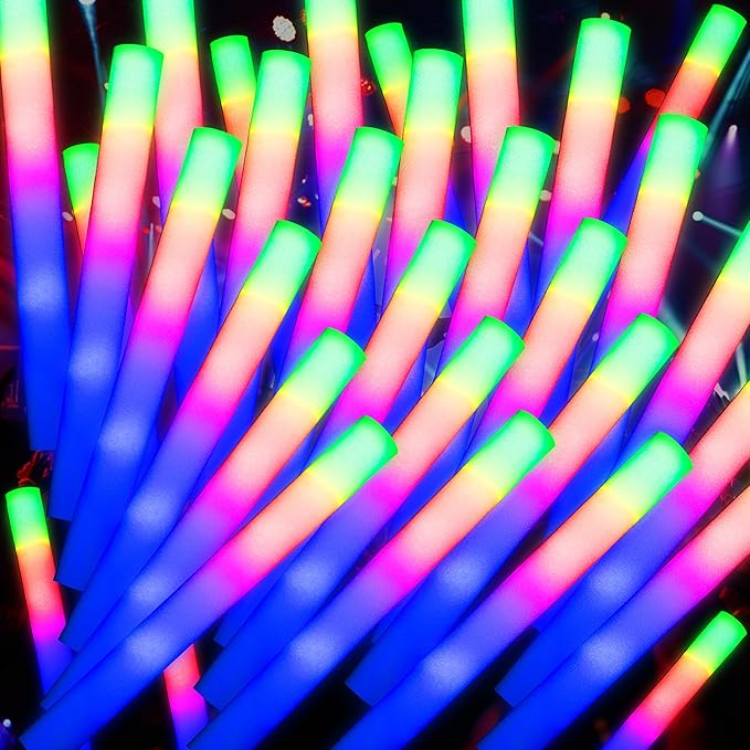 68 Pack Led Foam Glow Sticks Bulk, Wedding Glow Sticks for Reception Props, White Light-up Sticks for Wedding，Light up foam Sticks, Party Light Sticks Pack, Light Sticks for Parties Bulk