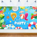 Summer Pool Beach Party Decorations, Summer Party Beach Decor Supplies, Pool Banner Decorations, Backdrop Wall Decor for Kids Suitable for Indoor and Outdoor Use
