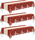 Childom 3 Pack Christmas Tablecloths,Disposable Plastic Tablecloths 54" x 108" Christmas Decorations,Xmas Snowman Table Cloths for Party Supplies,Plastic Table Covers for Home,Dinner,Indoor or Outside