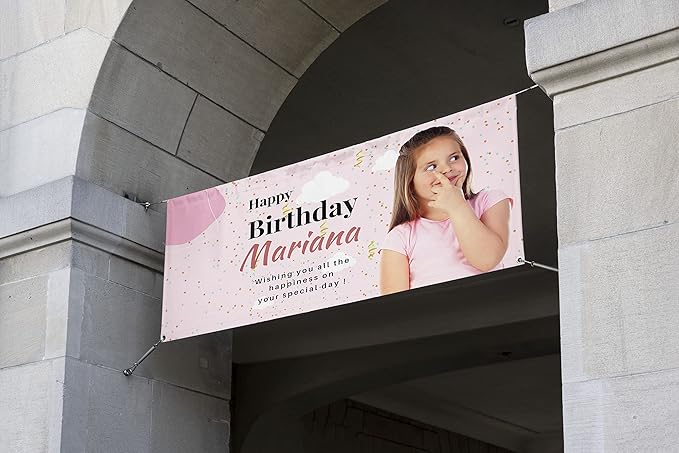 Custom Happy Birthday Vinyl Banner Sign, Personalized Party Backdrop, Gift, and Decoration - From NiceMemoryLLC. (Style-22)