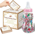Glenmal 52 Pcs Baby Shower Games Gift Sets Large Baby Bottle for Shower Game Guess How Many Candies Decorations for Gender Reveal(Boho Pampas Grass)
