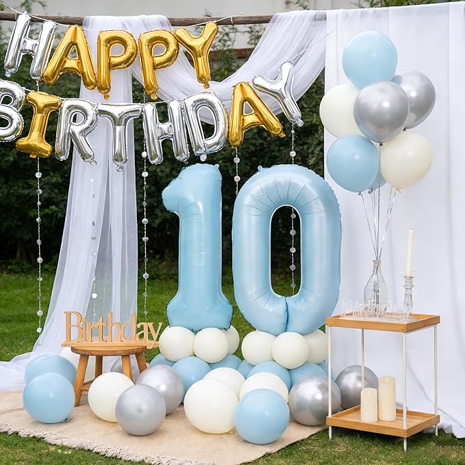 40 In Matte Blue Number Balloons Helium Foil Mylar Balloon Birthday Party banquet Decoration Digital 11