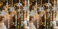 18pcs Crystal Christmas Ornaments for Tree Decorations-Hanging Acrylic Snowflake Icicle Ornaments with Drop Pendants for Winter Wonderland Chandelier Crystals Decorations Supplies (Pack of 2)
