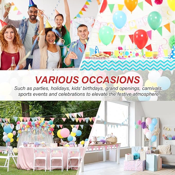 PATIKIL Pennant Banner Flags 33 Ft, 36 Pcs Colorful Triangle Banners Party Banner Bunting Garland String for Graduation Birthday Wedding Outdoor Decoration