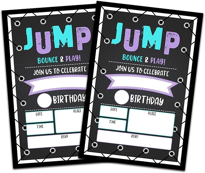 CLIRBE Greeting Card - Birthday Party Invitations for Boys, 20 Invitations with 20 Envelopes - E02