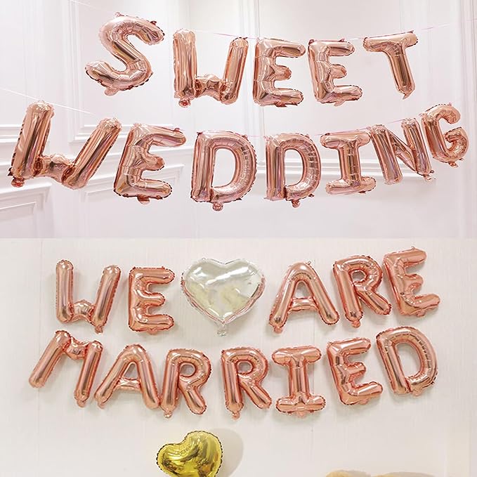 Happy Birthday Balloon Banner Custom Phrase Balloons letter 16 inch Personalized Alphabet Letters Foil Mylar Balloons (Rose gold)