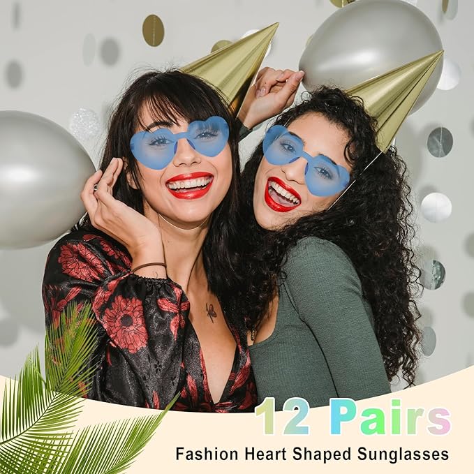 Heart Sunglasses 12/18/24 Pcs Heart Shaped Glasses for Women Cute Funny Party Glasses Party Favors Accessories
