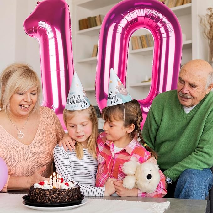 Number 0 Balloons 40 Inch Large Helium Foil Mylar Balloons For Birthdays Party Decorations/Wedding/Anniversary/Graduations/Baby Shower (Rose red)