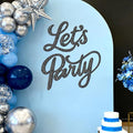 Babenest Let's Party Felt Sign, Flash Black Reusable Glitter Letter Banner for Backdrop, Balloon Arch Decor, Party Supplies for Graduation, Birthday, Wedding, Bachelorette, Christmas, Home Bar, Man Cave Wall Decorations