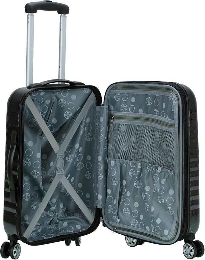 Rockland Melbourne Hardside Expandable Spinner Wheel Luggage, Carry-On 20", Carbon