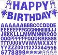 129Pcs Glitter Customizable Banner Kit DIY Custom Letter Banners DIY Happy Birthday Letters 0-9 Numbers Personalized Banner Decor Baby Shower Birthday Party Decorations Supplies(Dazzling Sapphire blue)