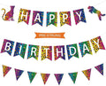 Cheetah Print Birthday Decorations, Colorful Cheetah Happy Birthday Banner Leopard Print Birthday Decorations for Girls Women, Rainbow