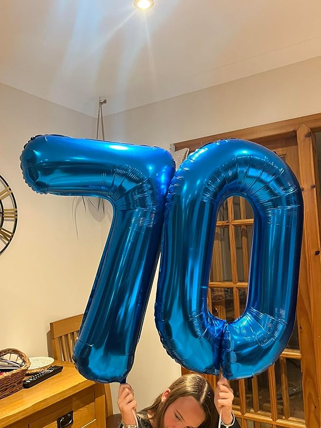 Navy Blue Number Balloon 40 Inch, 0 Number Balloons, 10 20 30 40 50 Numbers Balloon Birthday Decorations, Blue Party Supplies for Boy Men