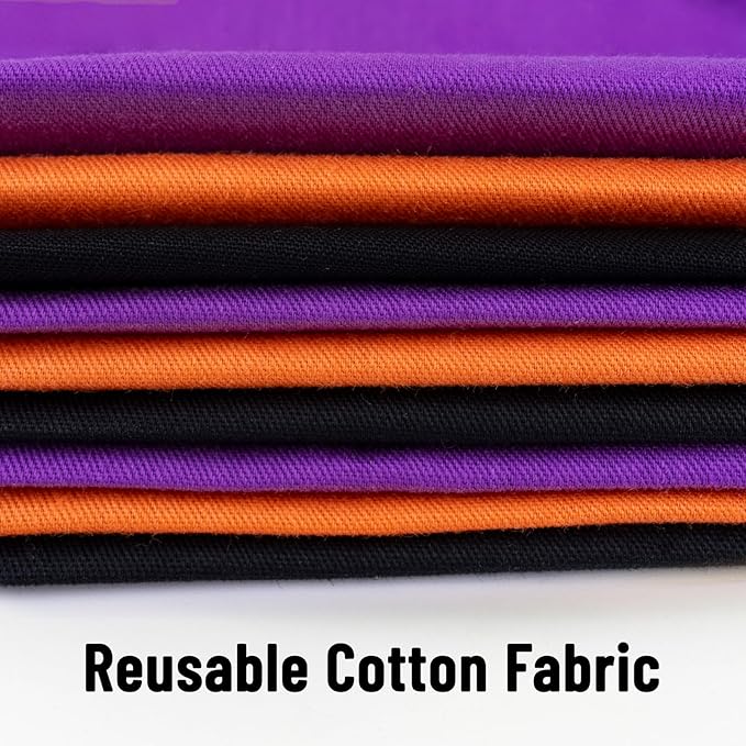 GCQQ 39FT Halloween Triangle Banner - 42Pcs Black Orange Purple Pennant Banners Flag Halloween Cotton Bunting Party Garlands for Porch Classroom Wall Fireplace Indoor Outdoor Decoration